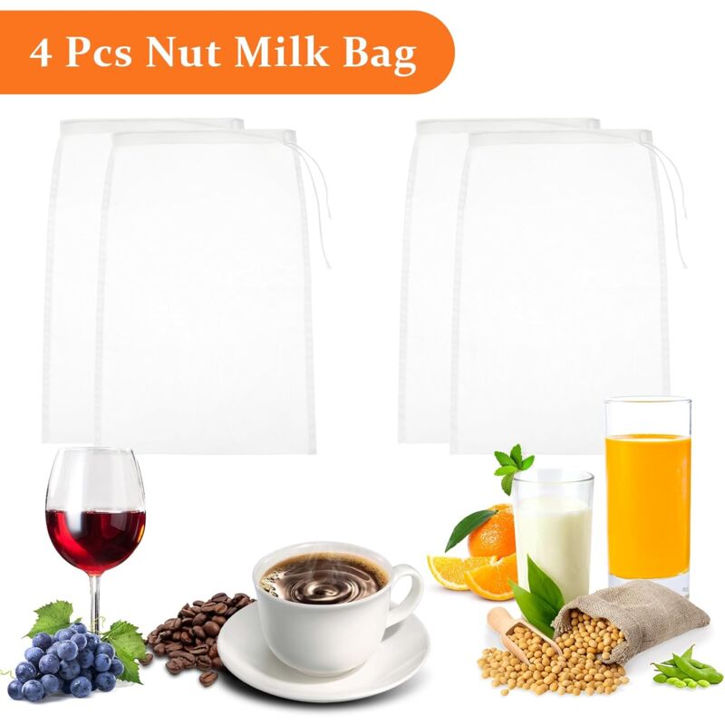 Pack De 6 Bolsas De Nailon Con Forma De Tazón, 3 Tamaños, Para Colar Leche De Frutos Secos, Yogur O Infusiones
