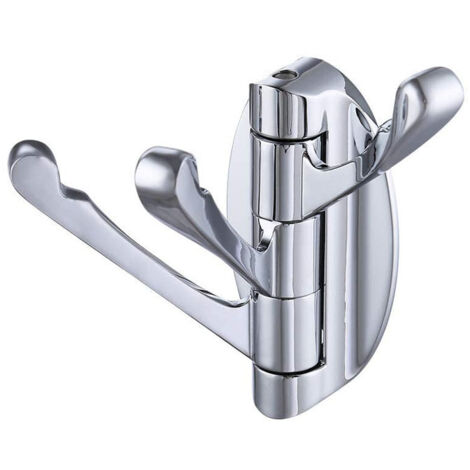 Gancho para toalla plegable de plata mate, gancho giratorio de Metal para bata, soporte para toallas de baño, perchero para almacenamiento en el hogar de RV, montaje en pared (1/5)