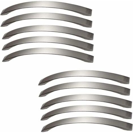 Juego de tiradores para muebles de cocina de 10 - Cromo - Tirador de puerta de níquel cepillado Tirador de cocina de acero inoxidable Distancia entre centros 160 mm