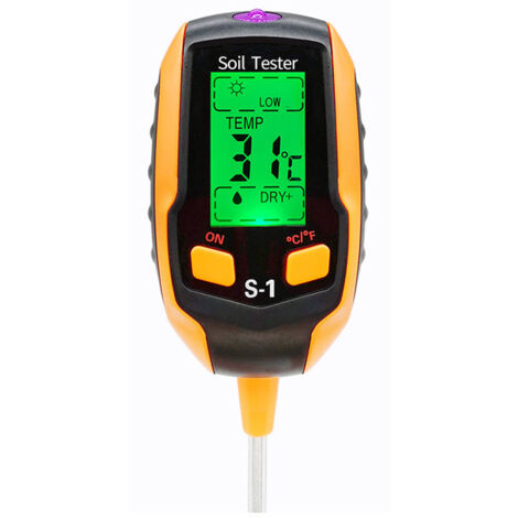 Medidor de Ph del suelo 4 en 1, probador de humedad del suelo, termómetro Digital para plantas, medidor de humedad para plantas en macetas, jardines, césped