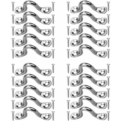 Paquete de 20 placas con ojales de acero inoxidable, hebilla para cubierta de Kayak, placa con ojales de acero inoxidable con 40 tornillos para aparejos de canoa y kayak, 4mm
