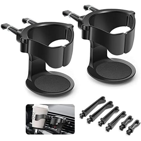 Portavasos para coche de 2 piezas, portavasos ajustable para coche, para ventilación de aire de coches, camiones, autocaravanas (negro) (1/5)