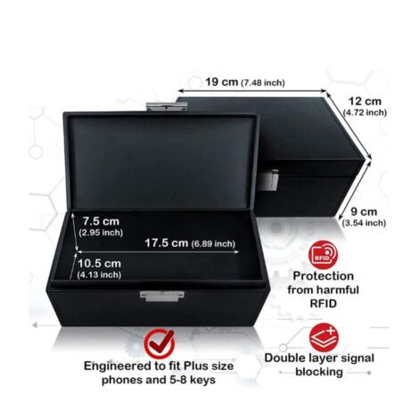 Caja Faraday Llaves Coche Caja De Protección Para Llaves De Coche - Bloqueador De Señal RFID Y Keyless Go Anti Robo Llaves