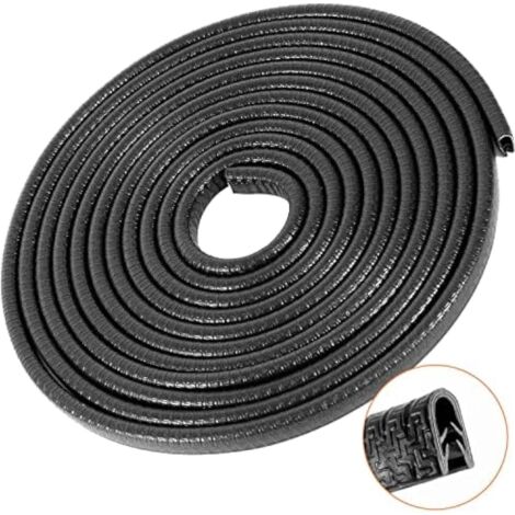 Goma para puerta - 5M - Protector de puerta - Negro - Flexible - Protector de borde de puerta - Protección de esquinas para niños - Perfil en U (1/5)
