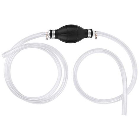 Kit de bomba de sifón para transferencia de combustible de 2 m, manguera de sifón manual con bomba portátil de alto flujo, 2 piezas de PVC (1,2 m + 0,8 m) para transferencia de gasolina de automóvil