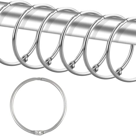 24 anillos para cortina de ducha, ganchos para cortina de ducha inoxidables para baño, anillos decorativos redondos para cortina de ducha y ganchos para barra de cortina de ducha, color plateado