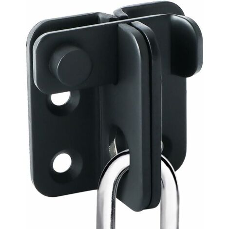Cerradura para puerta corredera, candado, pestillo de puerta, correa de bloqueo, gancho antirrobo, acero inoxidable, acabado negro mate (1/5)