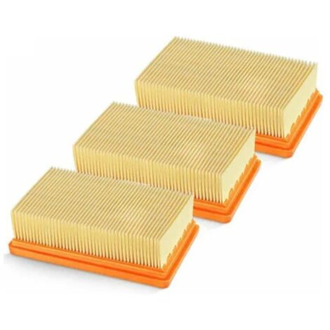 Paquete de 3 filtros plisados planos de repuesto para aspiradoras en seco y húmedo Karcher MV4 MV5 MV6 WD4 WD5 WD6, WD4P WD5P WD6P (1/4)