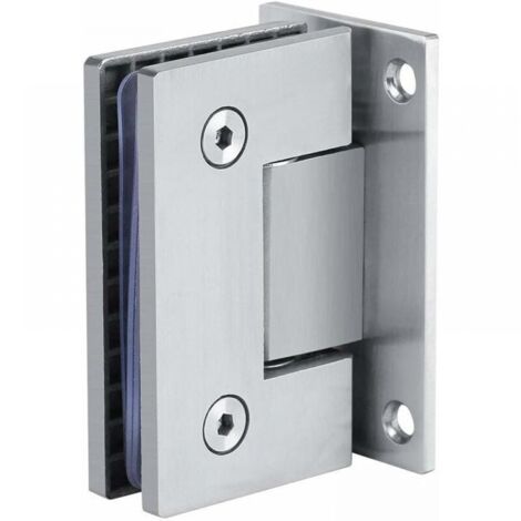 Abrazadera de puerta de vidrio con bisagra, Clip de soporte de pared sin marco de 90º para puerta de ducha de vidrio de 8-10mm con accesorio de tornillos, 1 ud. (1/4)