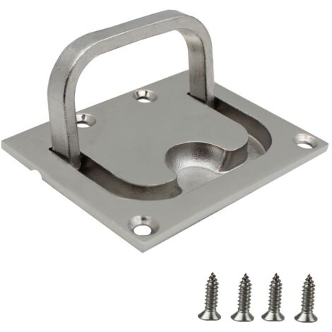Hebilla de piso de acero inoxidable 316, hebilla de cubierta marina, manija de escotilla, manija de RV (76x57mm), 1 ud. (1/4)