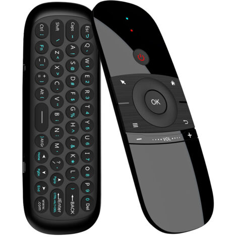 Control remoto Air Mouse de 2,4 GHz con teclado, sensor de giroscopio incorporado, control remoto Air Mouse inalámbrico recargable para Android TV Box, Smart TV, computadora, proyector, HTPC (1/5)