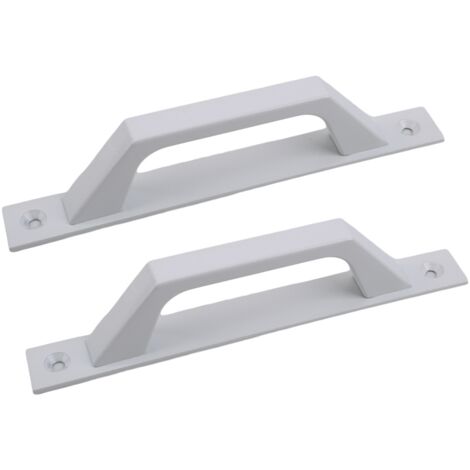 Manija blanca de 200 mm, kit de taladro, manija de puerta de granero, manija de puerta corredera de aluminio, 2 uds. (1/4)