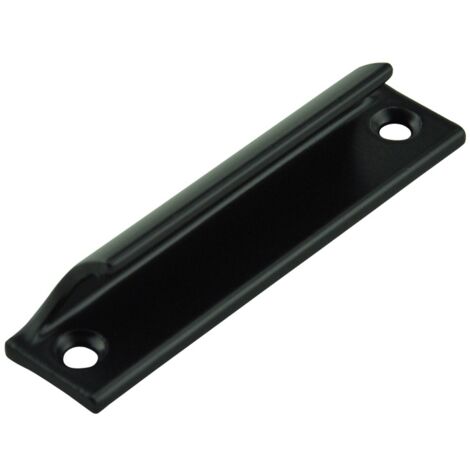 1 tirador de perfil de aluminio con revestimiento negro, longitud 90 mm - para puertas de terraza, tiradores de puerta de aluminio (1/4)