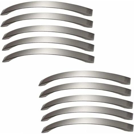 Lote de 10 tiradores para muebles de cocina, cromados, tiradores de puerta de níquel cepillado, tirador de cocina de acero inoxidable, distancia central de 160mm
