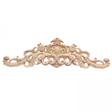 Apliques decorativos de madera tallada larga, 30x8 cm, muebles para decoración de muebles, apliques largos de madera decorativa tallada