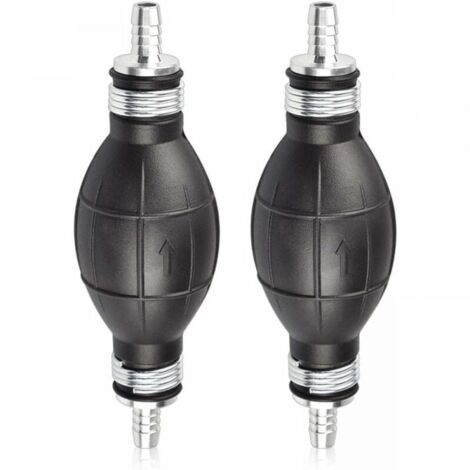 Bomba de combustible manual de goma de 2 piezas de 6 mm - Bombilla de arranque de combustible para automóviles, motocicletas y barcos (negra) - Bomba de transferencia manual