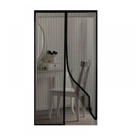1pc (90 x 210 cm, negro) Mosquitera magnética para puertas y ventanas, cortinas de gasa antiinsectos, mosquitera para ventanas correderas, antimosquitos magnético sin taladrar