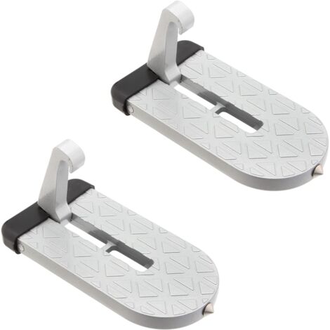 Pedal de asistencia para coche, 2 escalones de puerta plegables blancos, aleación de aluminio, adecuado para SUV, RV, accesorios para automóviles Jeep (1/5)