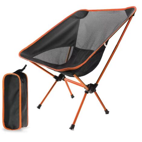 1 silla de Camping, naranja, silla de playa plegable ultraligera compacta, silla de Camping plegable portátil