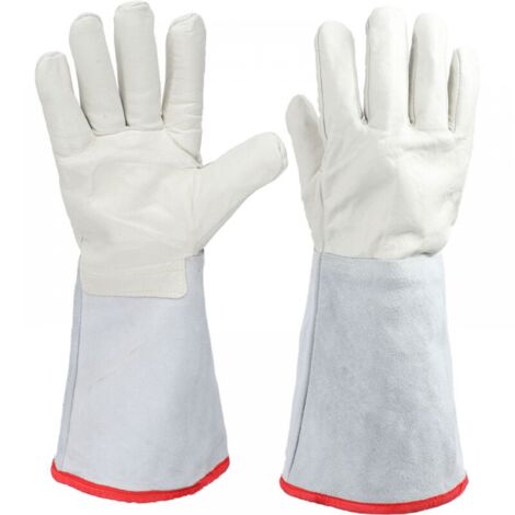 Guantes criogénicos de trabajo con guantes protectores de procesamiento de nitrógeno líquido criogénico de GNL de 40cm de largo