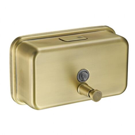 Dispensador de jabón manual de oro cepillado montado en la pared para el hogar, champú, gel de ducha, dispensador de jabón, botella desinfectante para manos (1/5)