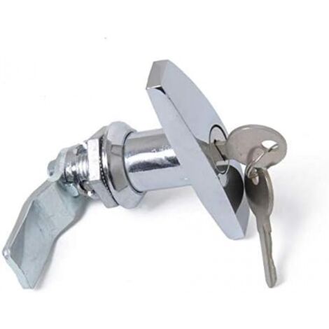 1 cerradura con manija en T con llave, pestillo de puerta de remolque de aleación de aluminio, cerradura con manija en T, cerradura universal con manija en T para remolques, campistas, plata