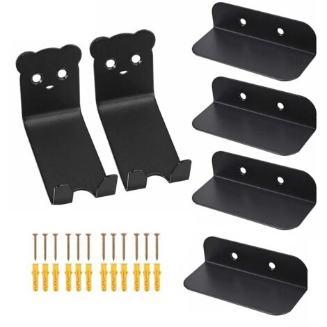 Gancho de pared para pedales de bicicleta, paquete de 2, soporte de pared para bicicleta, almacenamiento de pared, soporte para neumáticos, color negro (1/5)