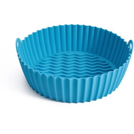 1 pieza (azul) Accesorios de cocina y cocina de 6,7 pulgadas Accesorios para freidoras de aire Cesta de silicona para freidora de aire Vaporera reutilizable para microondas