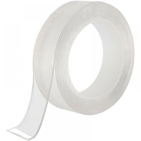 1 pieza de cinta adhesiva de doble cara extrafuerte, multiusos, reutilizable y extraíble, transparente (1/4)