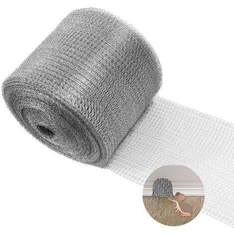 Barrera contra roedores, relleno de acero inoxidable para agujeros de grietas en la pared, rollo de malla de alambre de doble capa, adecuado para jardín, casa, garaje, 12,7 cm x 3 m