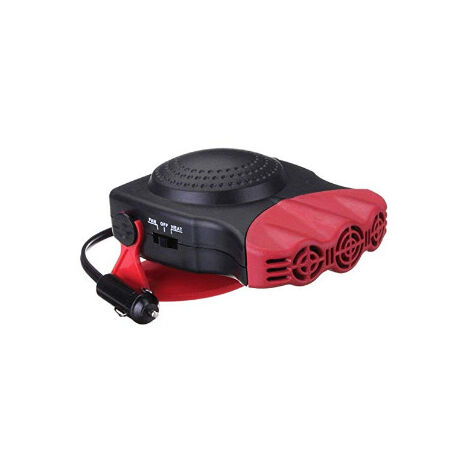 Calentador de coche, calentador rápido 2 en 1 con calefacción y refrigeración, antivaho, 12 V, 150 W, encendedor de cigarrillos de 3 enchufes, rojo (1/4)