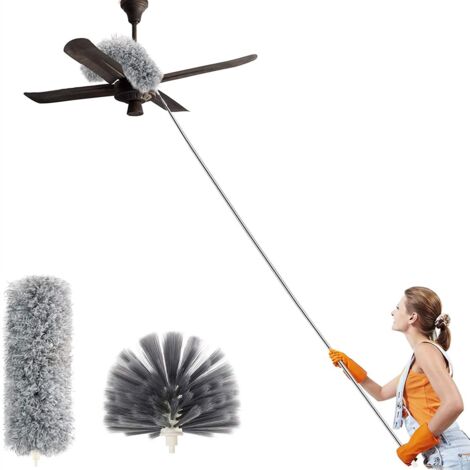 Plumero Telescópico de Microfibra con Tela de Araña - Cepillo para Techo Alto - Resistente a Arañazos - Lavable, Plegable - 250 cm - Herramientas de Limpieza para el Hogar (1/5)
