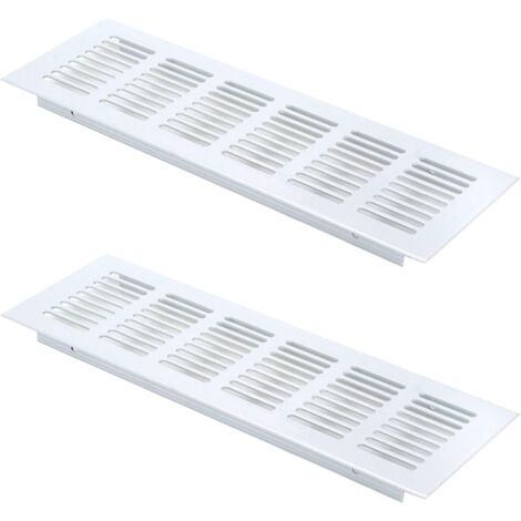 2 piezas de rejilla de ventilación rectangular, rejilla de ventilación de aluminio, rejilla de ventilación exterior 80x250mm