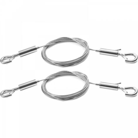 Alambre ajustable para colgar cuadros, 2 piezas, 2 m x 1,5 mm, acero inoxidable, kit resistente para espejos, lámparas, vallas publicitarias y más, soporta 30 kg