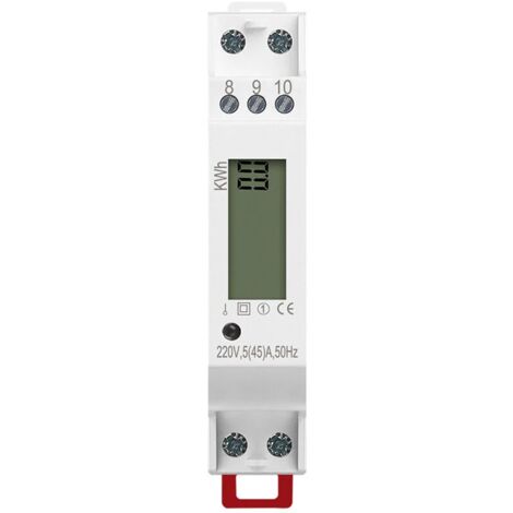 Medidor electrónico de riel guía monofásico micro 45A, pista 1P, medidor inteligente, alquiler de viviendas, exportación de viviendas, pantalla digital, medidor de riel guía (1/4)