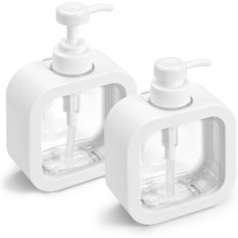 Paquete de 2 dispensadores de jabón de 500ml, dispensador de jabón recargable, dispensador de jabón para cocina y baño, dispensador de líquido para lavavajillas (1/5)