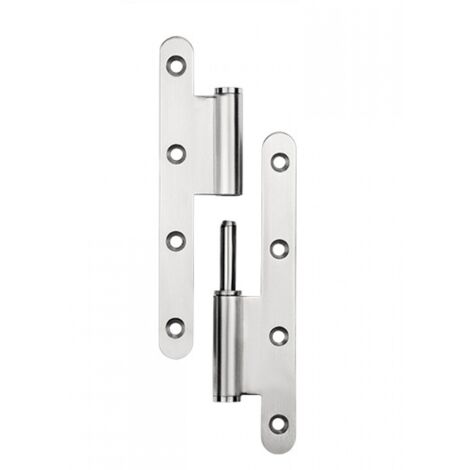 Purificación Bisagra de arco engrosada de acero inoxidable, puerta de acero pesado, bisagra redondeada para inodoro, bisagra extraíble tipo L, 140x60x2,5 mm, izquierda (1 pieza)