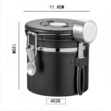 Cafetera Hermética De Acero Inoxidable De 1,8 Litros Con Cuchara, Indicador De Fecha Y Válvula