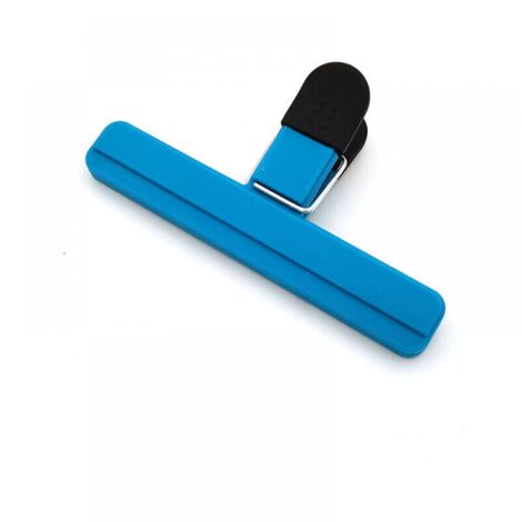 Cierre de bolsa de alimentos, 3 piezas de clips de sellado de alimentos, cierre de clip de abrazadera de bolsa de plástico para empaque de bocadillos de cocina y bolsa abierta (15,2 cm, azul)