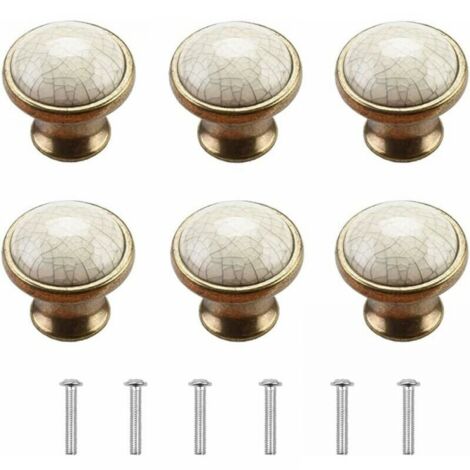 Tiradores para muebles Tiradores para puertas de armarios Juego de 6 Tiradores para muebles de cerámica Tiradores para muebles vintage Tiradores para puertas Tiradores para tocador