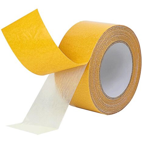 Cinta adhesiva de doble cara para montaje intensivo, 5 cm x 20 m, cinta de tela de doble cara, sin residuos, para hogar y oficina (1/5)