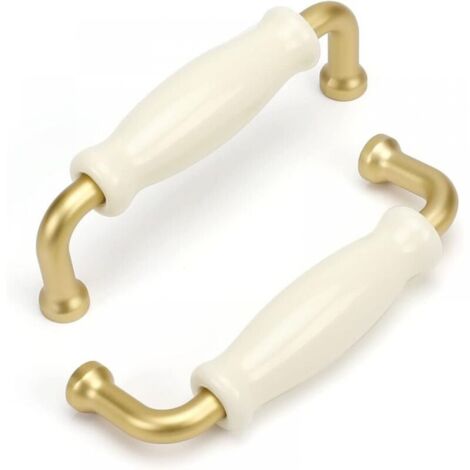 Juego de 5 tiradores vintage para muebles, ollas y armarios de cocina, color blanco vintage.