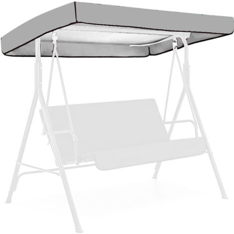 Columpio de 3 plazas, impermeable, poliéster plata, estilo casual y contemporáneo, 191 x 120 x 23 cm