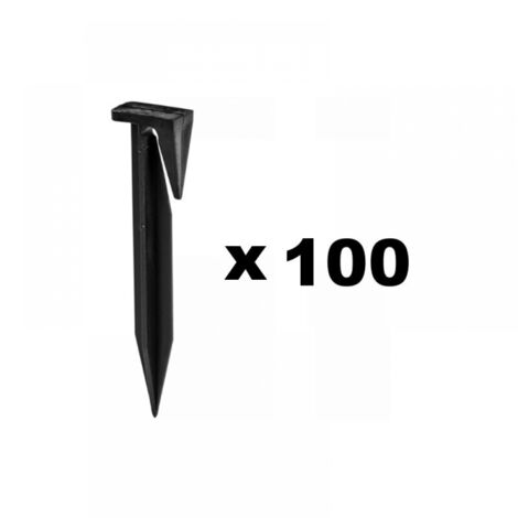 Pack de 100 púas de fijación para cables perimetrales de robots cortacésped (1/3)