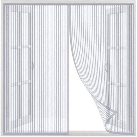 Cortina mosquitera magnética para puerta, mantiene la puerta y la ventana transpirables, color blanco, 120 x 150 cm (1/5)