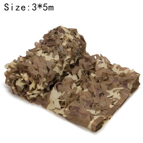 Vela de parasol rectangular con diseño de camuflaje, parasol de 3 x 5 m, color camuflaje desierto, red de camuflaje para parasol. (1/3)