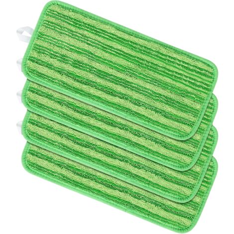 4 almohadillas de repuesto, spray de microfibra para mopa de chorro, paño de repuesto 45x13 cm (verde) (1/5)