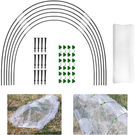 Aros para invernadero de 2,5 x 6 m, túneles de cultivo de plantas, estructuras de fibra de vidrio para jardinería.