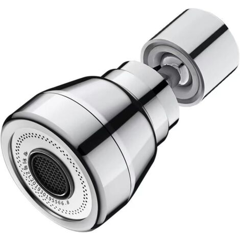 Cabezal de ducha para grifo de cocina de 3 resortes - Adaptador universal giratorio (plateado) (1/4)