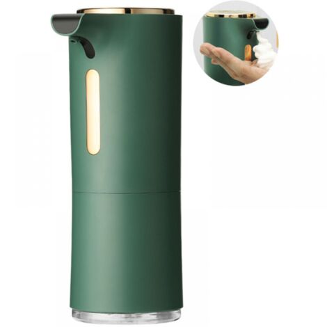 Dispensador de jabón automático de pared, apto para cocina y baño, 300 ml, tamaño ajustable (verde) (1/5)
